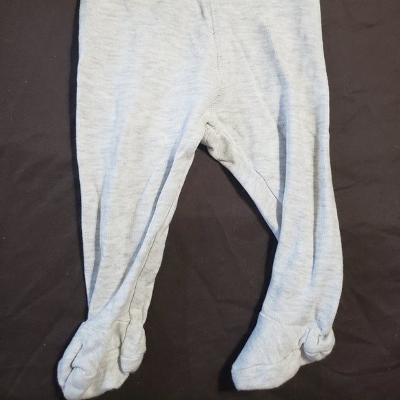 H&M Leggings Organic Cotton With Feet Grey New Arrival Tag On Bum 4-6 Month Size - Picture 4 of 5
